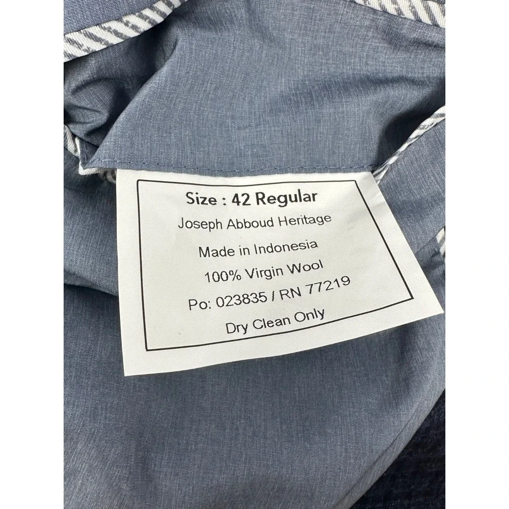 Joseph Abboud Blazer Mens 42R Blue Plaid Wool Sport Coat Lanificio di Pray Y7